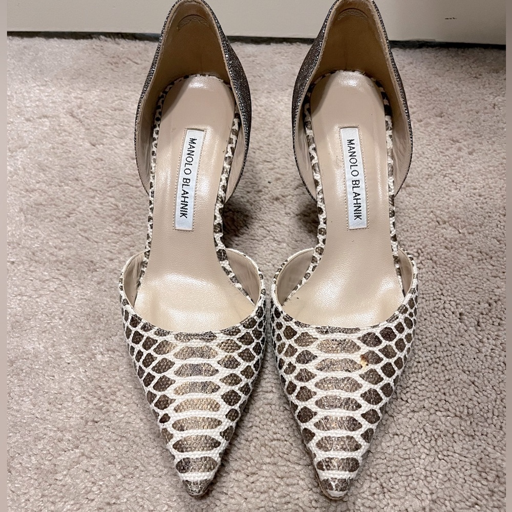 Animal Print and Glitter Heel Manolo Blahnik